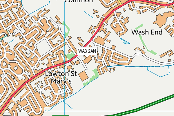 WA3 2AN map - OS VectorMap District (Ordnance Survey)