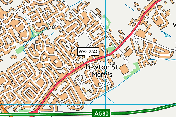 WA3 2AQ map - OS VectorMap District (Ordnance Survey)