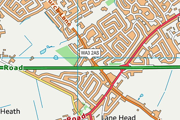 WA3 2AS map - OS VectorMap District (Ordnance Survey)