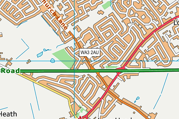 WA3 2AU map - OS VectorMap District (Ordnance Survey)