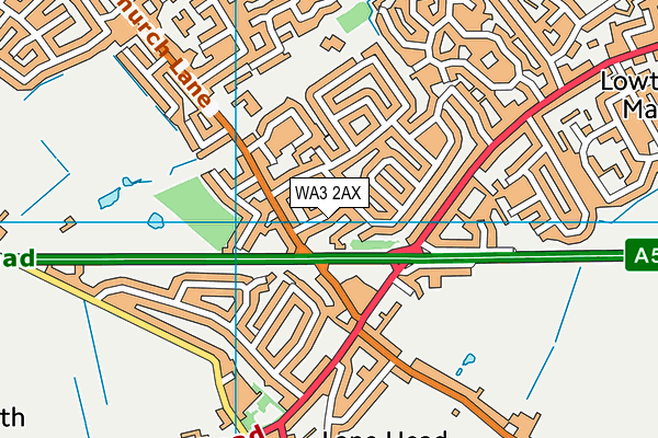 WA3 2AX map - OS VectorMap District (Ordnance Survey)