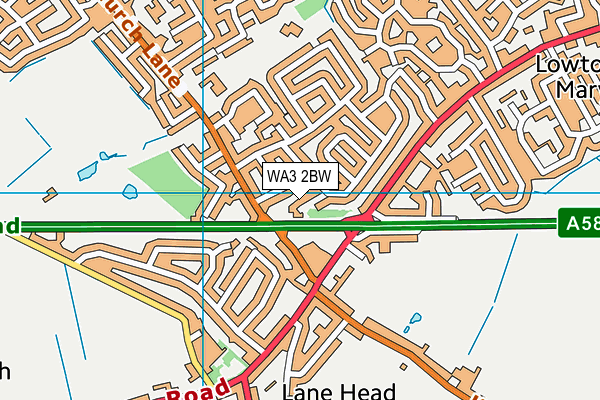 WA3 2BW map - OS VectorMap District (Ordnance Survey)