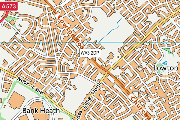 WA3 2DP map - OS VectorMap District (Ordnance Survey)