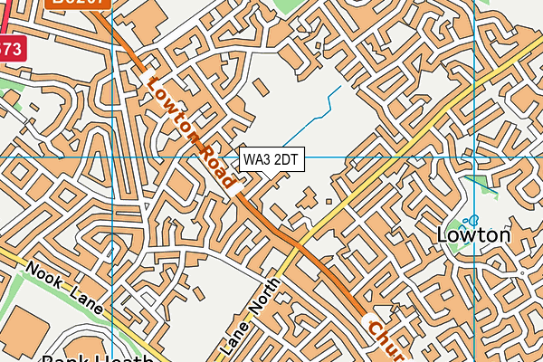 WA3 2DT map - OS VectorMap District (Ordnance Survey)