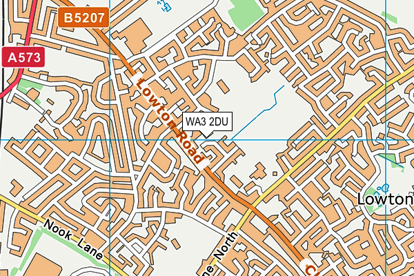 WA3 2DU map - OS VectorMap District (Ordnance Survey)