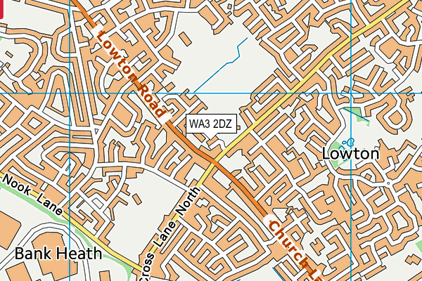 WA3 2DZ map - OS VectorMap District (Ordnance Survey)