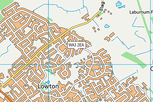 WA3 2EA map - OS VectorMap District (Ordnance Survey)