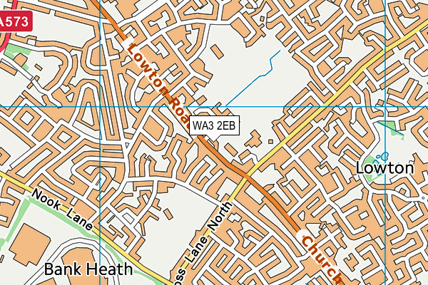 WA3 2EB map - OS VectorMap District (Ordnance Survey)
