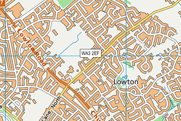 WA3 2EF map - OS VectorMap District (Ordnance Survey)