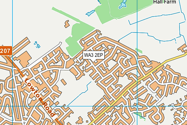 WA3 2EP map - OS VectorMap District (Ordnance Survey)
