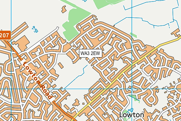 WA3 2EW map - OS VectorMap District (Ordnance Survey)