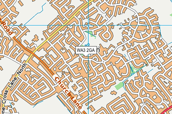 WA3 2GA map - OS VectorMap District (Ordnance Survey)