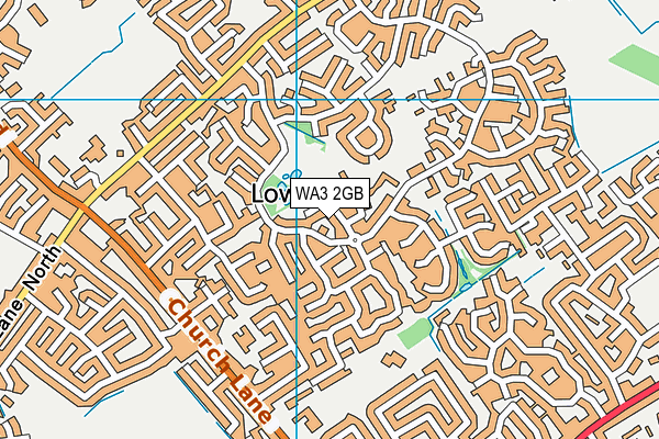 WA3 2GB map - OS VectorMap District (Ordnance Survey)