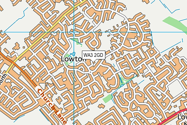 WA3 2GD map - OS VectorMap District (Ordnance Survey)