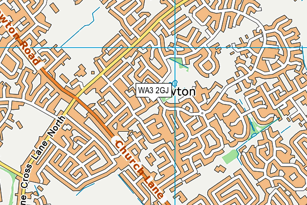 WA3 2GJ map - OS VectorMap District (Ordnance Survey)