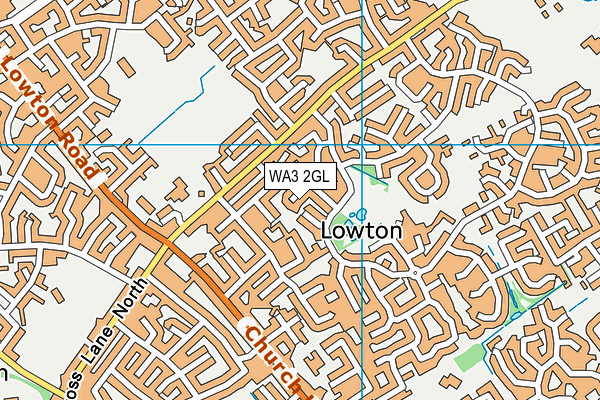 WA3 2GL map - OS VectorMap District (Ordnance Survey)