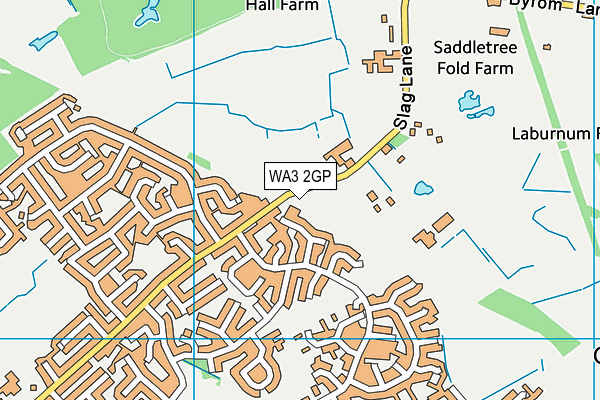 WA3 2GP map - OS VectorMap District (Ordnance Survey)