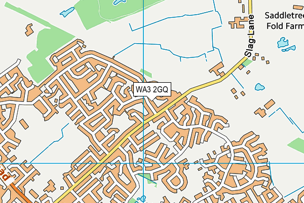 WA3 2GQ map - OS VectorMap District (Ordnance Survey)