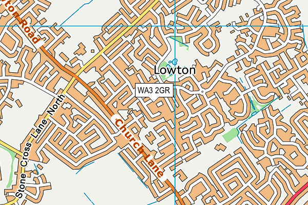WA3 2GR map - OS VectorMap District (Ordnance Survey)