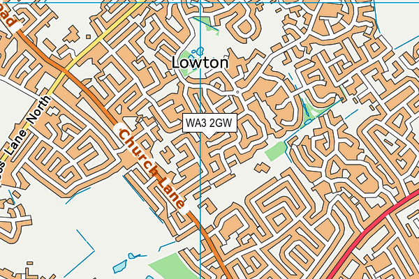 WA3 2GW map - OS VectorMap District (Ordnance Survey)