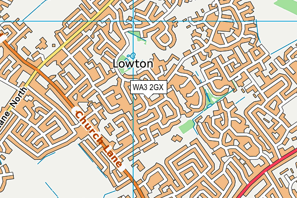 WA3 2GX map - OS VectorMap District (Ordnance Survey)