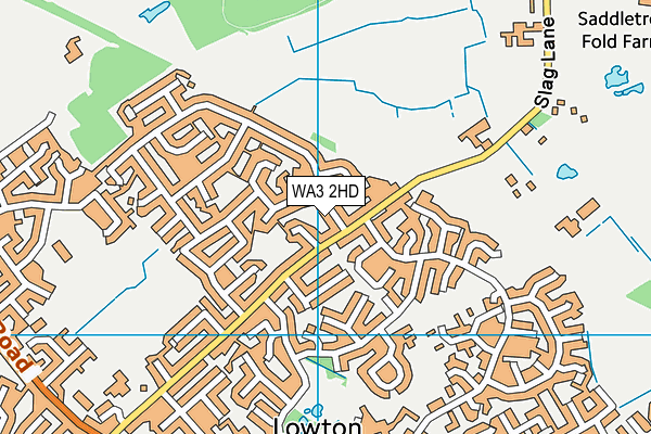 WA3 2HD map - OS VectorMap District (Ordnance Survey)