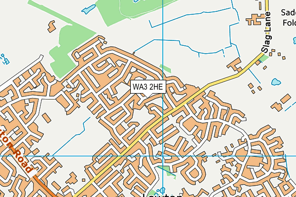 WA3 2HE map - OS VectorMap District (Ordnance Survey)