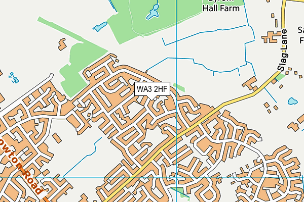 WA3 2HF map - OS VectorMap District (Ordnance Survey)