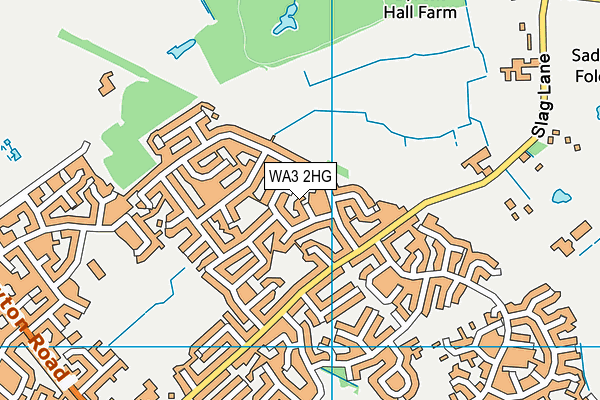 WA3 2HG map - OS VectorMap District (Ordnance Survey)
