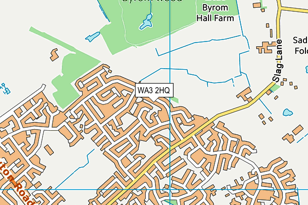 WA3 2HQ map - OS VectorMap District (Ordnance Survey)