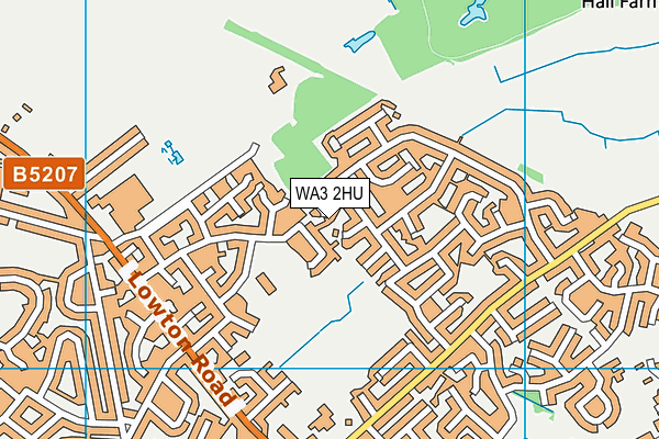 WA3 2HU map - OS VectorMap District (Ordnance Survey)