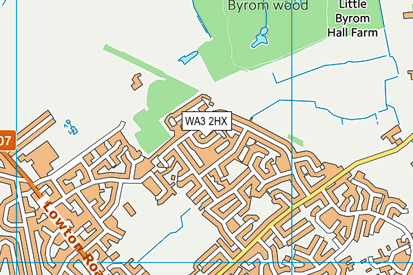 WA3 2HX map - OS VectorMap District (Ordnance Survey)