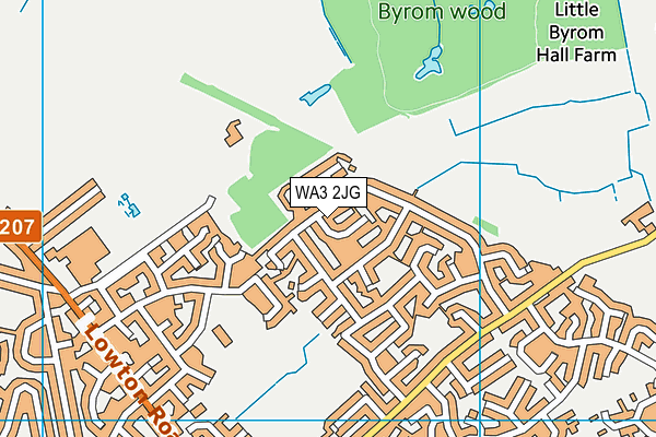 WA3 2JG map - OS VectorMap District (Ordnance Survey)