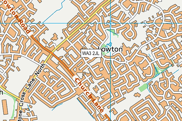 WA3 2JL map - OS VectorMap District (Ordnance Survey)