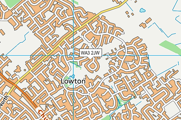 WA3 2JW map - OS VectorMap District (Ordnance Survey)