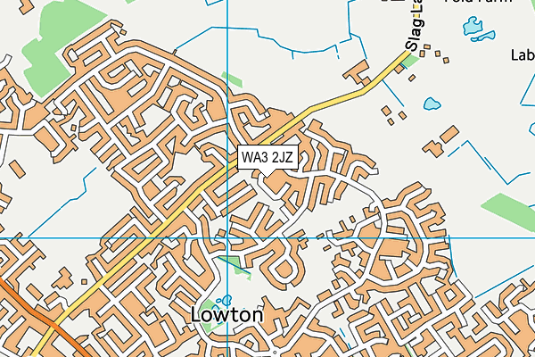 WA3 2JZ map - OS VectorMap District (Ordnance Survey)