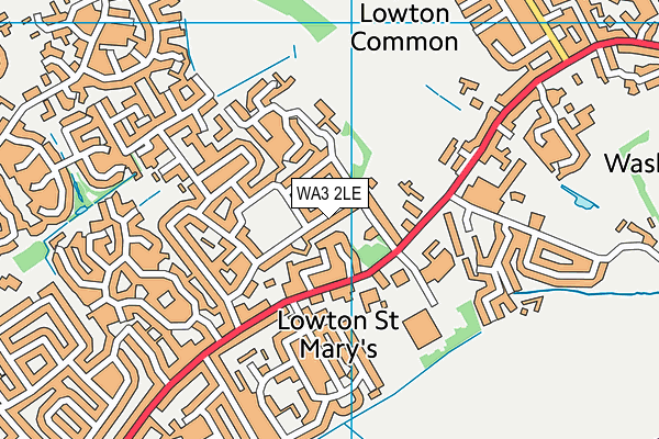 WA3 2LE map - OS VectorMap District (Ordnance Survey)