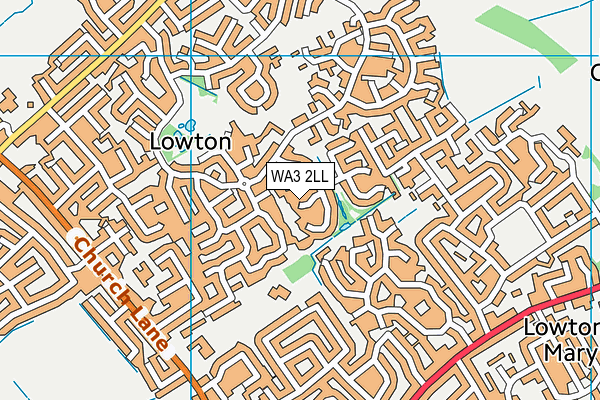 WA3 2LL map - OS VectorMap District (Ordnance Survey)