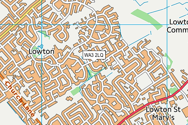 WA3 2LQ map - OS VectorMap District (Ordnance Survey)