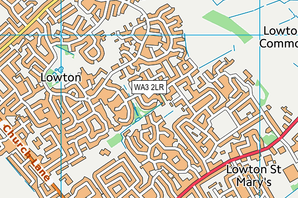 WA3 2LR map - OS VectorMap District (Ordnance Survey)