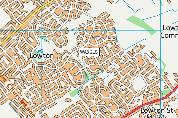 WA3 2LS map - OS VectorMap District (Ordnance Survey)