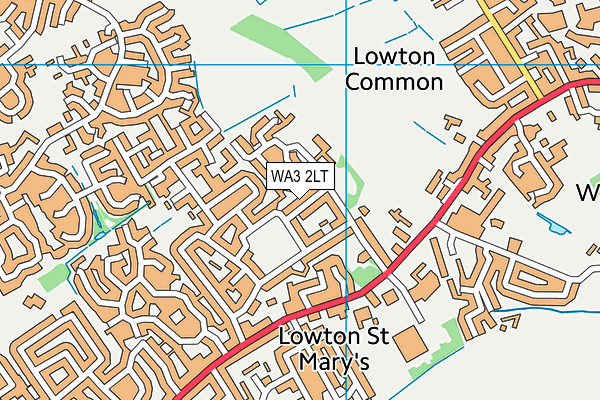 WA3 2LT map - OS VectorMap District (Ordnance Survey)