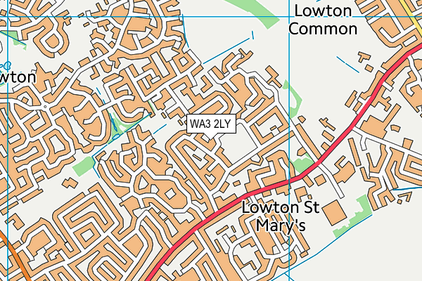 WA3 2LY map - OS VectorMap District (Ordnance Survey)