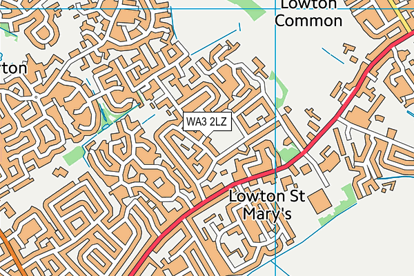 WA3 2LZ map - OS VectorMap District (Ordnance Survey)