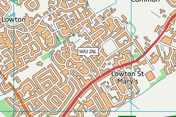 WA3 2NL map - OS VectorMap District (Ordnance Survey)
