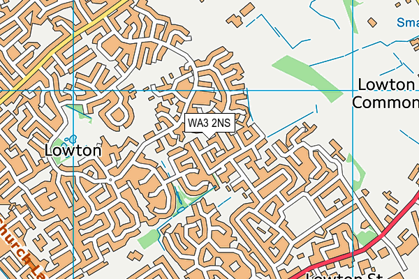 WA3 2NS map - OS VectorMap District (Ordnance Survey)