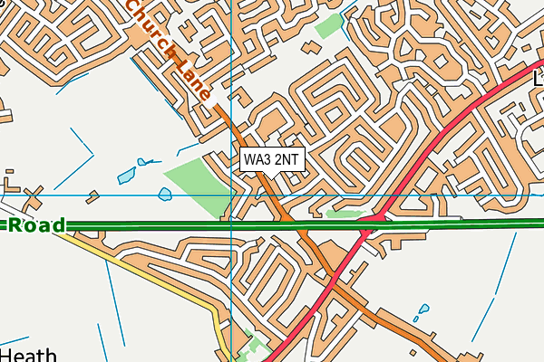 WA3 2NT map - OS VectorMap District (Ordnance Survey)
