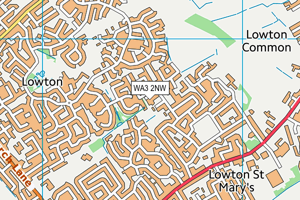WA3 2NW map - OS VectorMap District (Ordnance Survey)