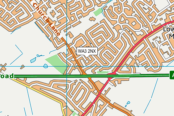 WA3 2NX map - OS VectorMap District (Ordnance Survey)