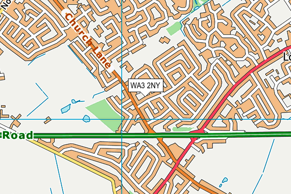 WA3 2NY map - OS VectorMap District (Ordnance Survey)